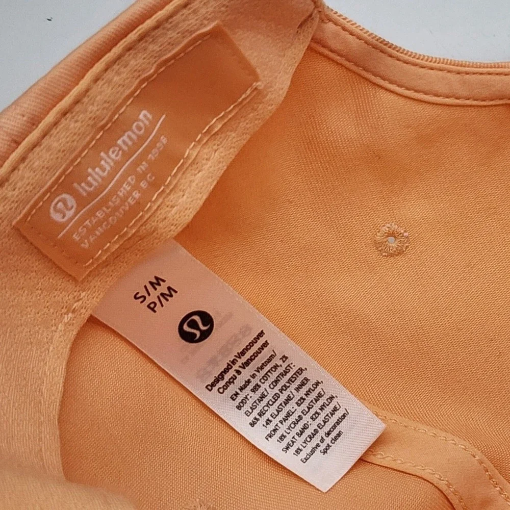 Lululemon Classic Ball Cap Women's S/M Peach Orange Embroidered Logo Hat